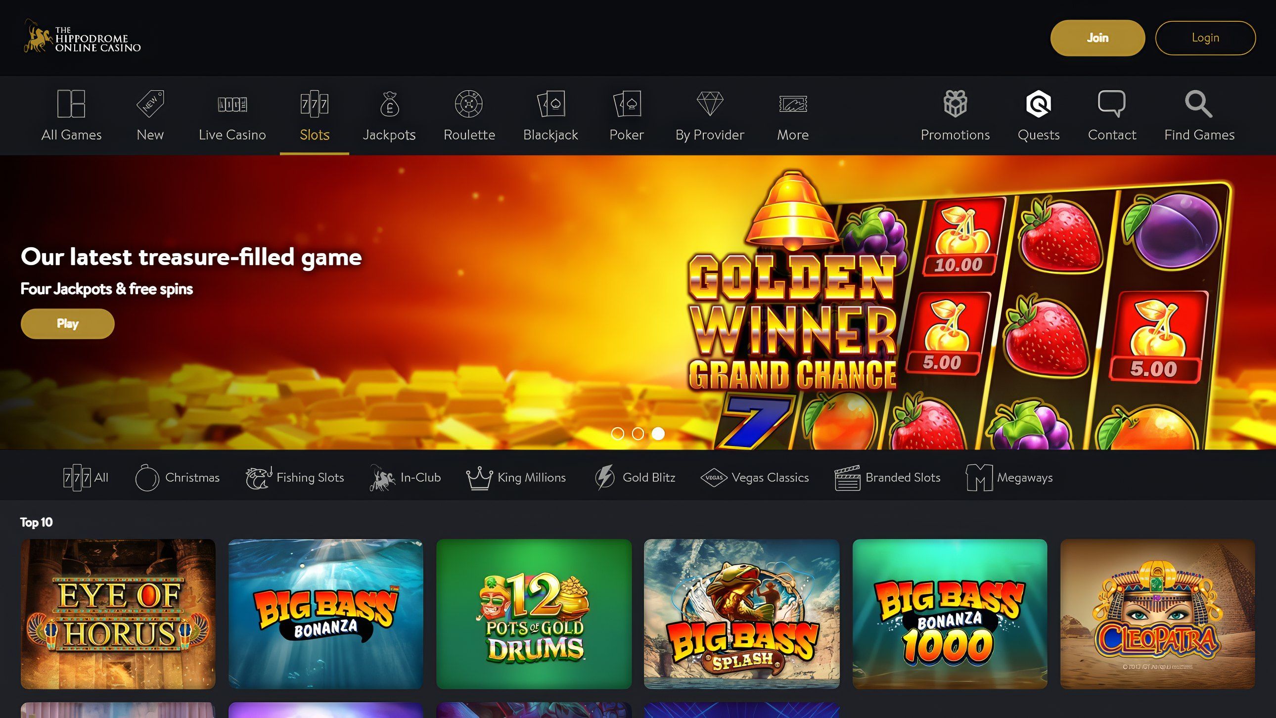 Hippodrome Casino desktop screenshot 1